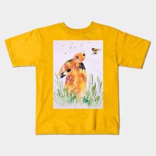 Quirky Hare and a bumble bee Kids T-Shirt